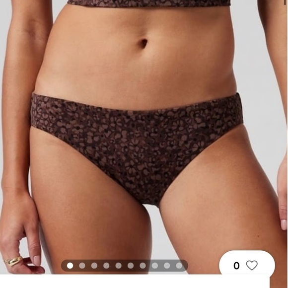 NWT Athleta Clean Medium Bikini Bottom Camo flora Decadent Chocolate / Xsmall - Picture 3 of 7